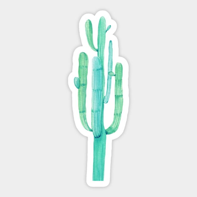 One Pretty Watercolor Cactus Sticker by NatureMagick